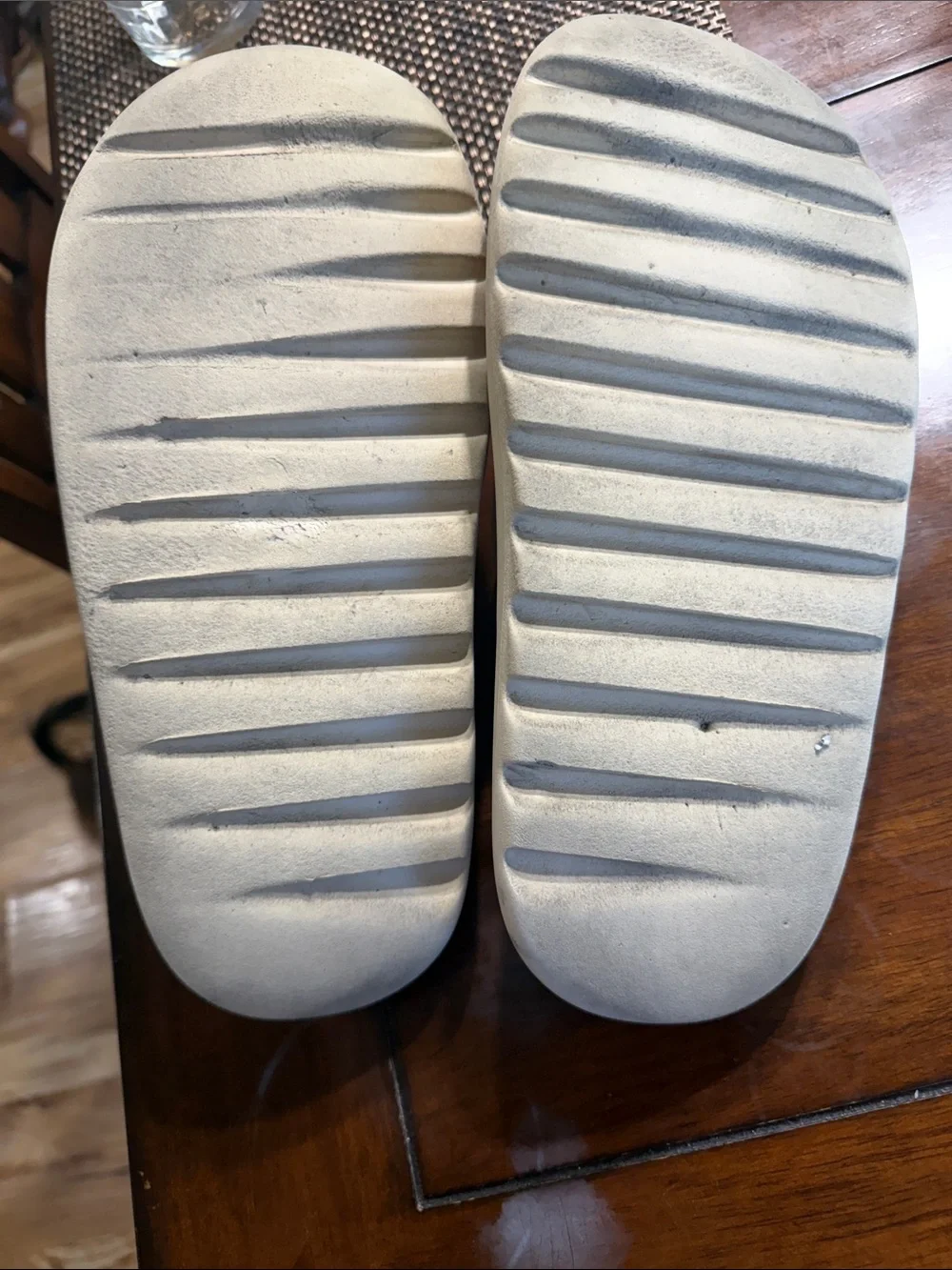 Yeezy men’s cream slides size 12 Worn- decent condition. No box.